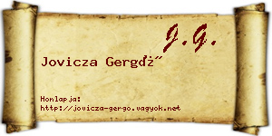 Jovicza Gergő névjegykártya
